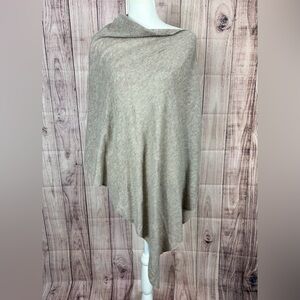 J. Crew Taupe Wool-Cashmere Blend Poncho